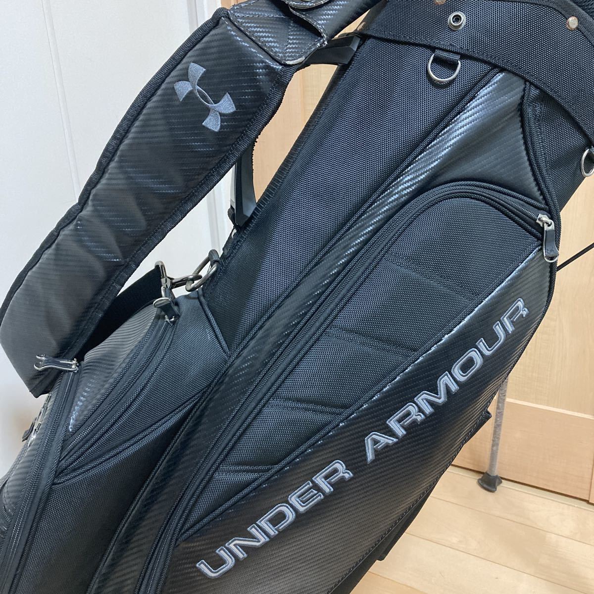 UNDER ARMOUR ゴルフキャディバッグ 黒 1円～☆美品☆アンダーアーマー