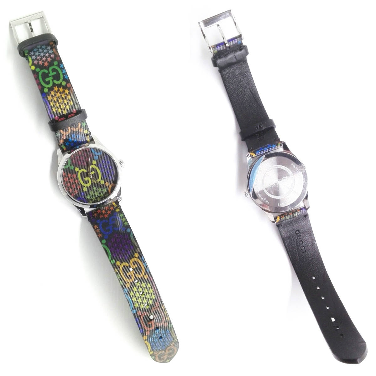 1円スタート！】GUCCI YA1264146 126.4 サイケデリック マルチカラー