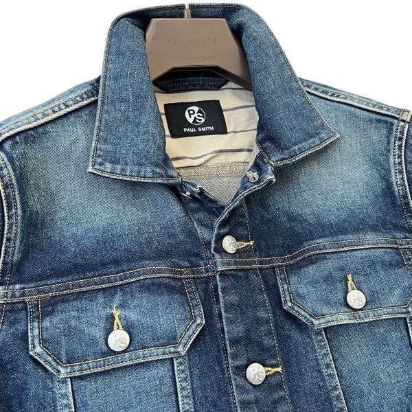 Paul Smith PS デニムジャケット ピーエスポールスミス &frasl; フラワーエンブロイダリー (ＰＳポールスミス) Bleach Denim Smith（Gジャン&frasl;デニムジャケット）のフリマアイテム一覧 デニム メルカリ 中古・古着通販PS (ＰＳ Smith（ピーエスポールスミス）の「ピュアインディゴ