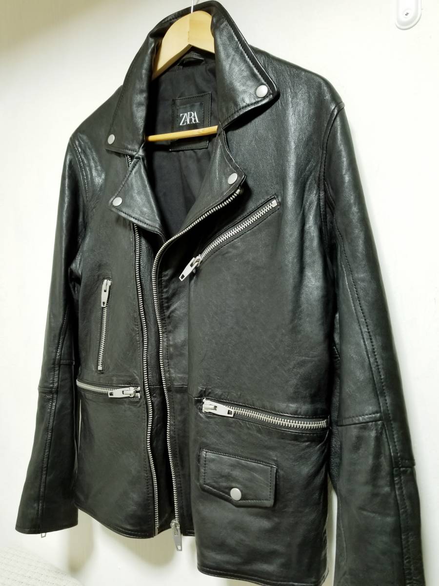 ZARA リアルレザーライダースジャケット サイズM モーターサイクル