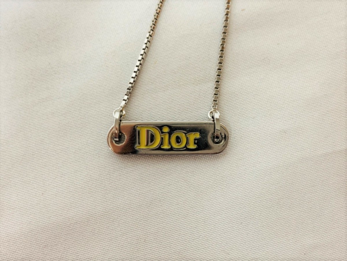 クリスチャンディオール Christian Dior ロゴプレート ネックレス 