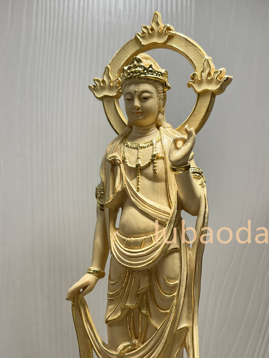 木彫仏像 勢至菩薩 勢至菩薩立像 彫刻 仏像彫刻 切金 勢至菩薩仏像 開運
