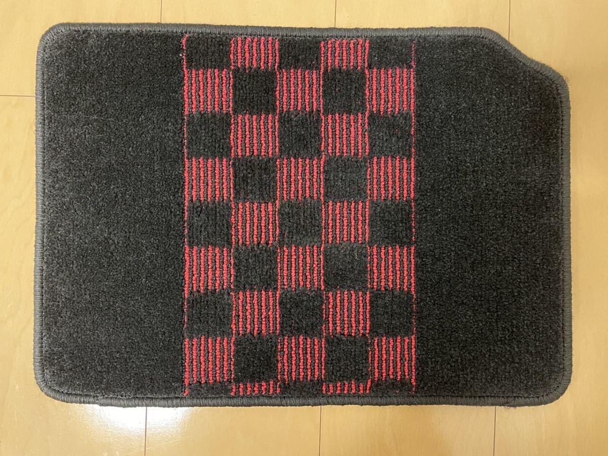 MINI R60 フロアマットセット 赤黒チェッカー柄 純正アクセサリー ミニ 