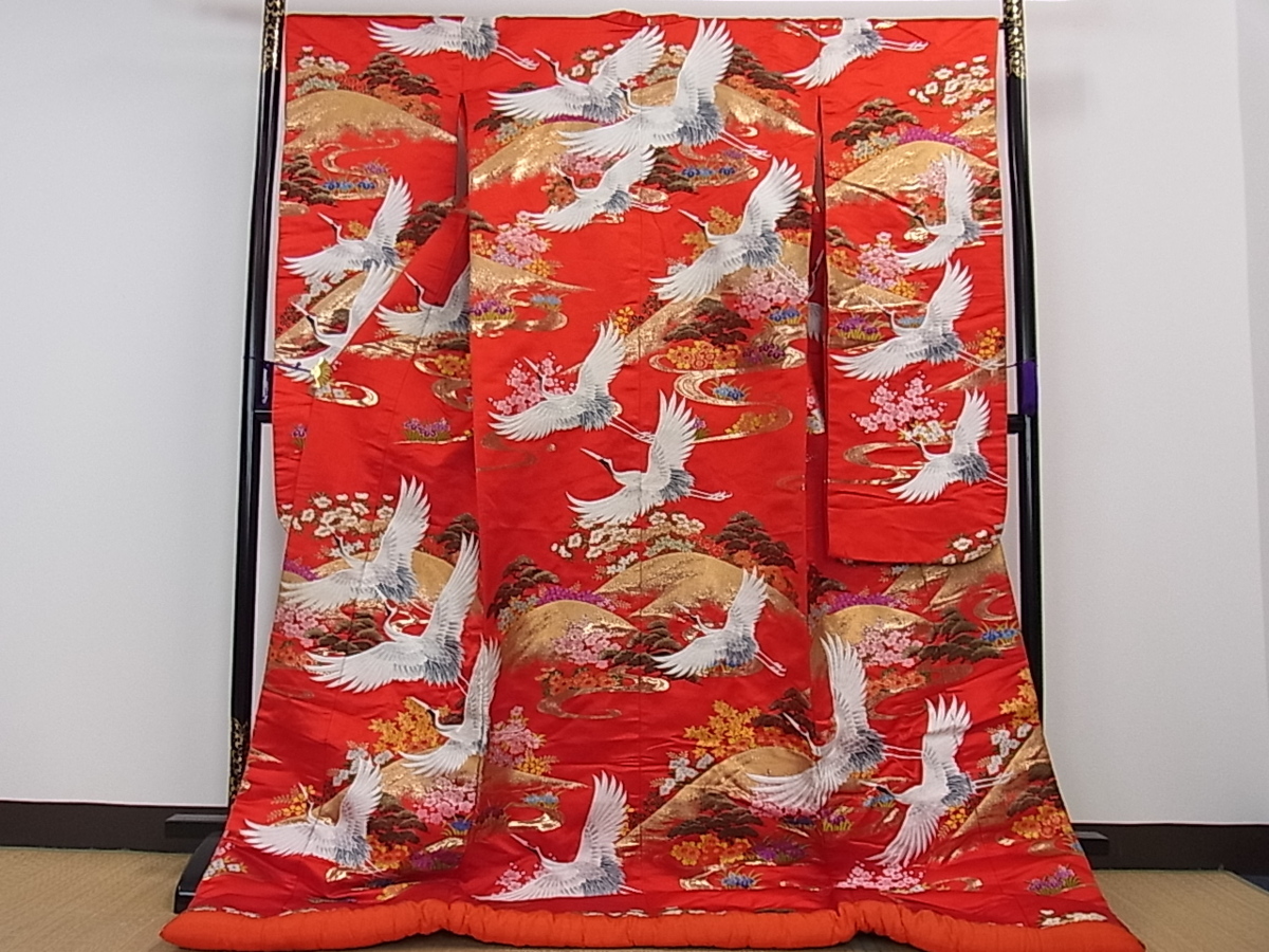 平和屋2□色打掛 和装 婚礼 結婚式 花嫁 神社挙式 正倉院飛鶴花文 金彩