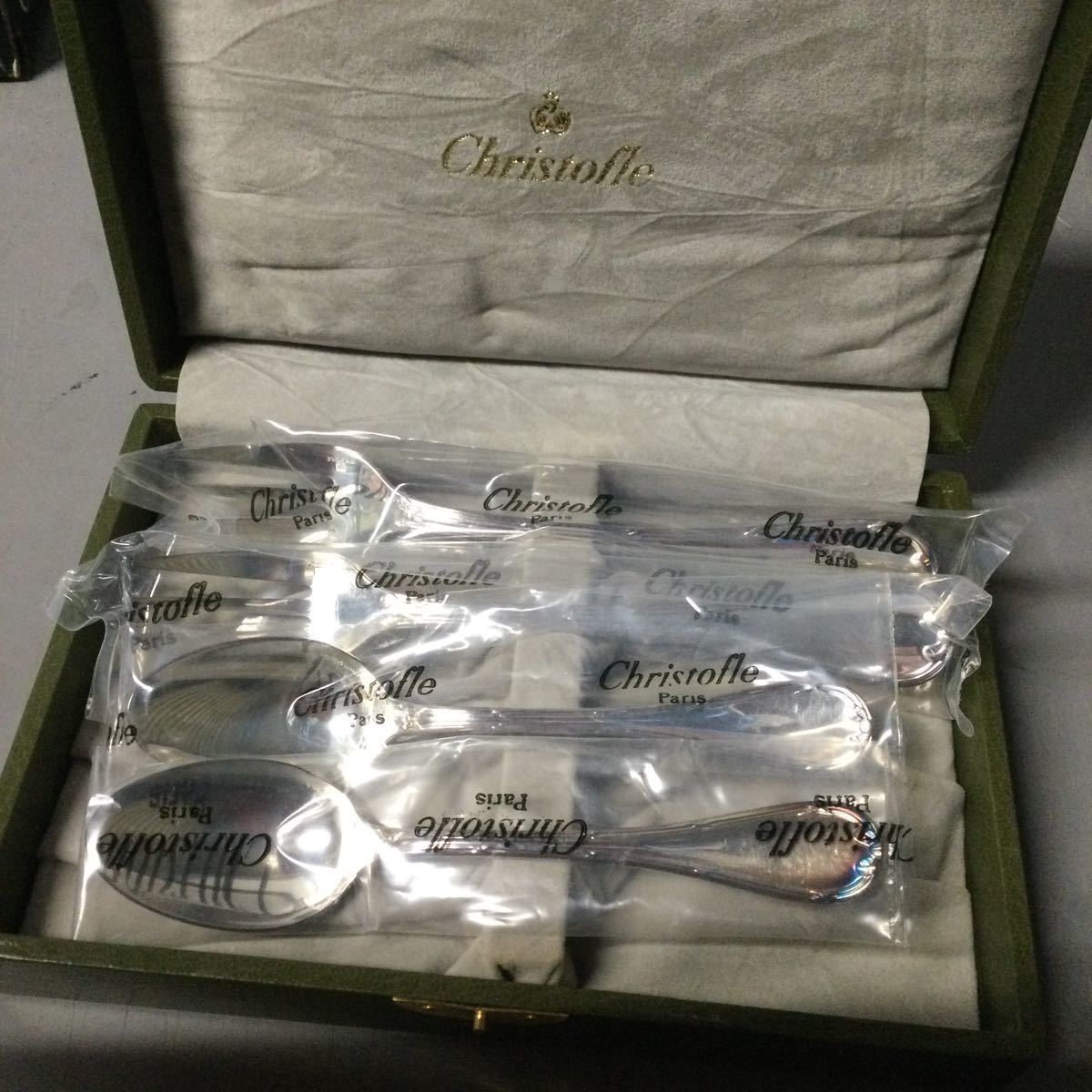 ♪銀製　クリストフルCHRISTOFLE　スプーン２＆フォーク２セット　フランス ☆未使用品☆ Christofle クリストフル 銀器 スプーン フォーク 食器