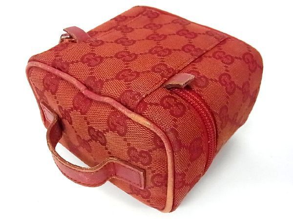 1円 GUCCI グッチ 039 0950 1705 GGキャンバス×レザー バニティバッグ 