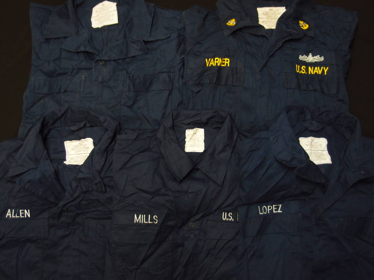 ◆古着卸USA■ミリタリー☆ツナギ☆5枚セット★★★サイズMIX　USN　utility　アメリカ直輸入