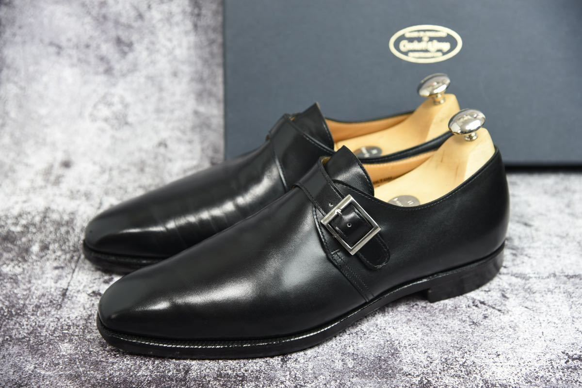 美品 CROCKETT&JONES モンクトン 7E(25.5cm相当) ブラック 348ラスト 