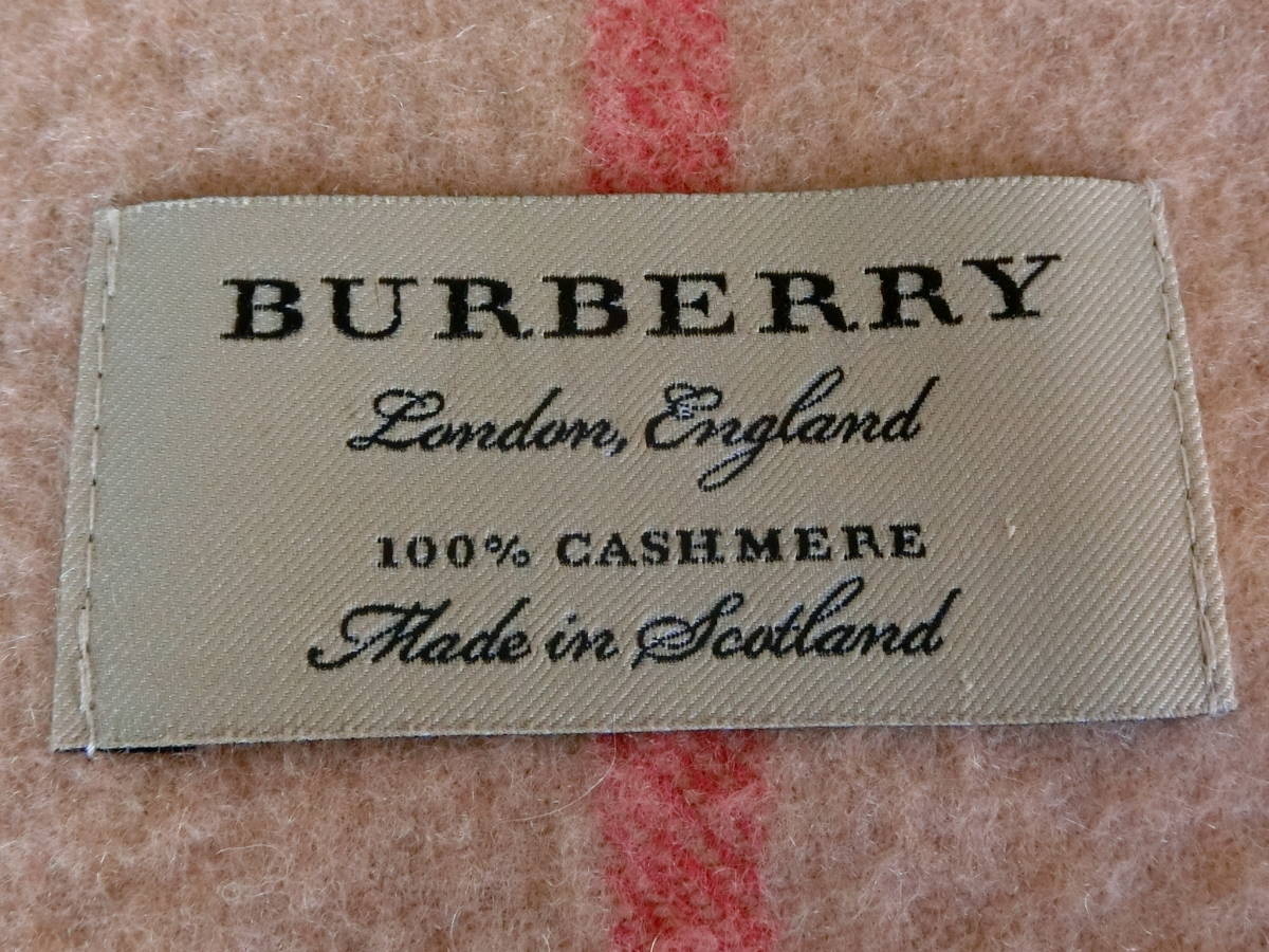 □BURBERRY バーバリー マフラー カシミア100％ ベージュ系ノバ
