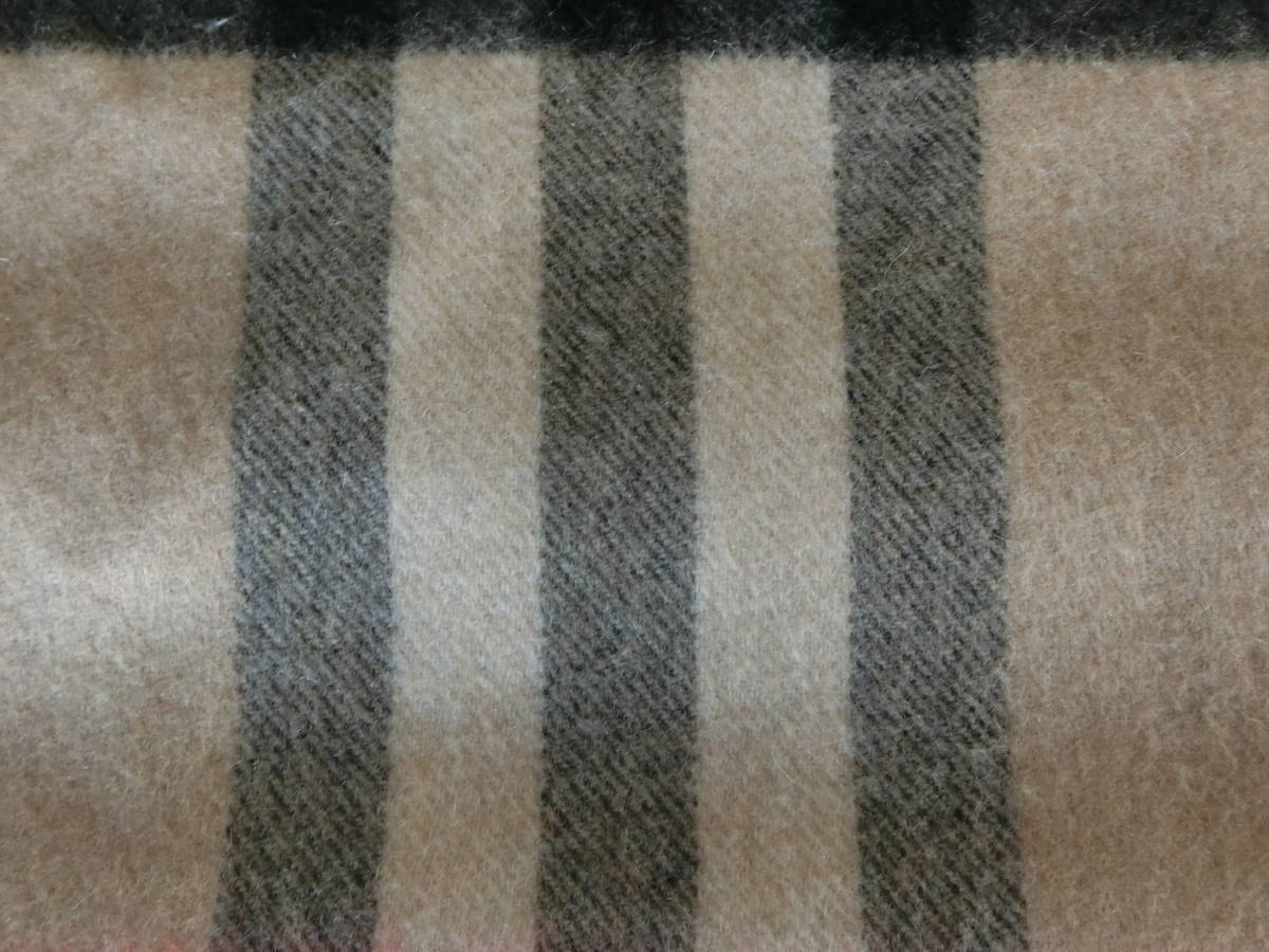 □BURBERRY バーバリー マフラー カシミア100％ ベージュ系ノバ