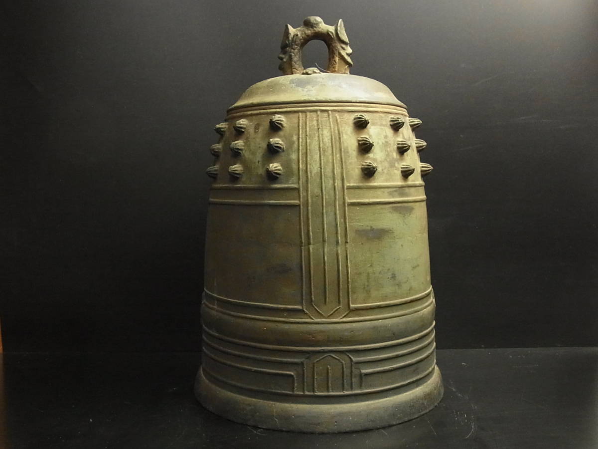 a300 古い半鐘 銅製 高さ約34.5cm 重量7143g 現状品 釣鐘 仏教美術 