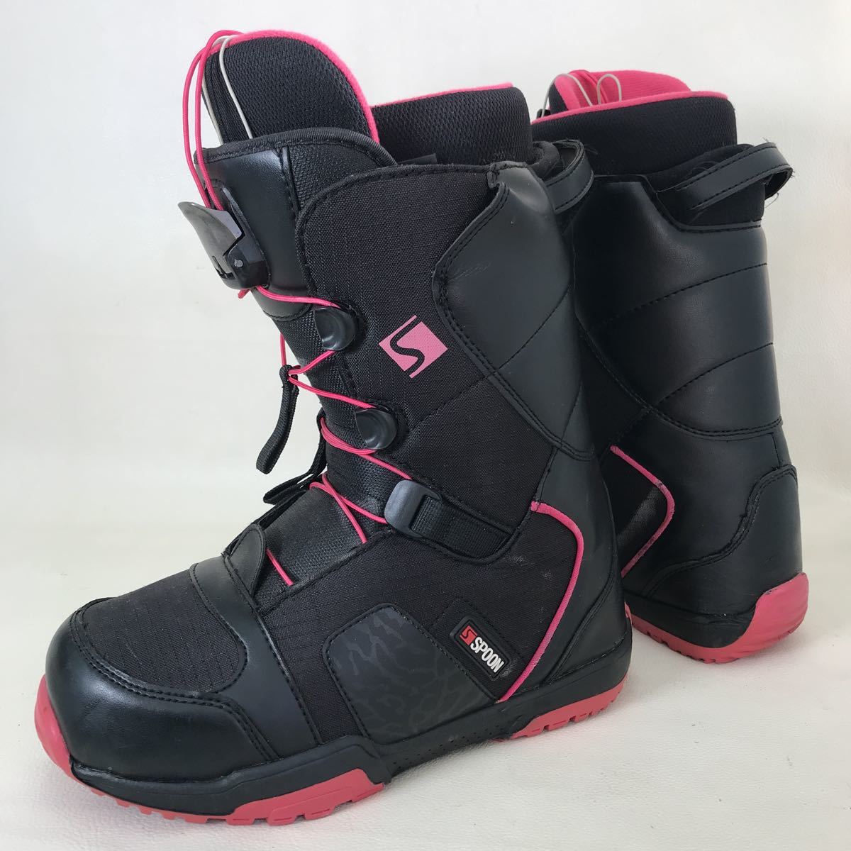 SBB002 SPOON スプーン スノーボードブーツ 24.0cmブラック×ピンク系 