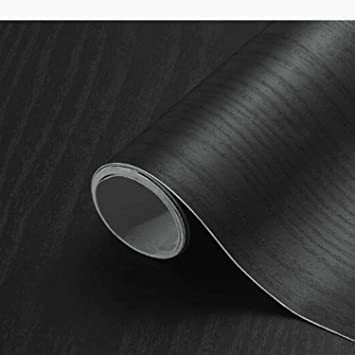 ☆▲☆【つや消し】黒・木目 [Isdy] 壁紙 シール はがせる 壁紙 リメイク シート リフォーム ウォール ステッカー カッ_1