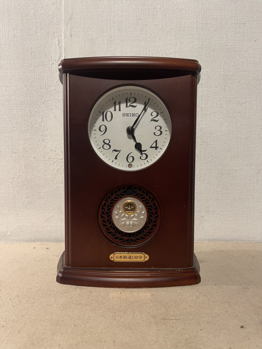 日本鉄道OB会 SEIKO 創立50周年記念 メロディー時計 置時計 セイコー