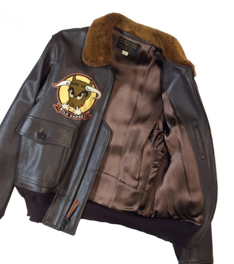美品 TOYS McCOY トイズマッコイ G-1 フライトジャケット BU AER U.S.NAVY レザー WILD GADGET USS INTREPID CV-11 フィリックス 38
