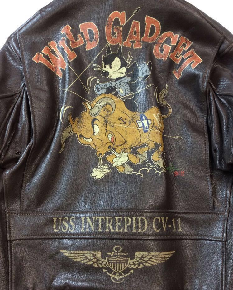 美品 TOYS McCOY トイズマッコイ G-1 フライトジャケット BU AER U.S.NAVY レザー WILD GADGET USS INTREPID CV-11 フィリックス 38