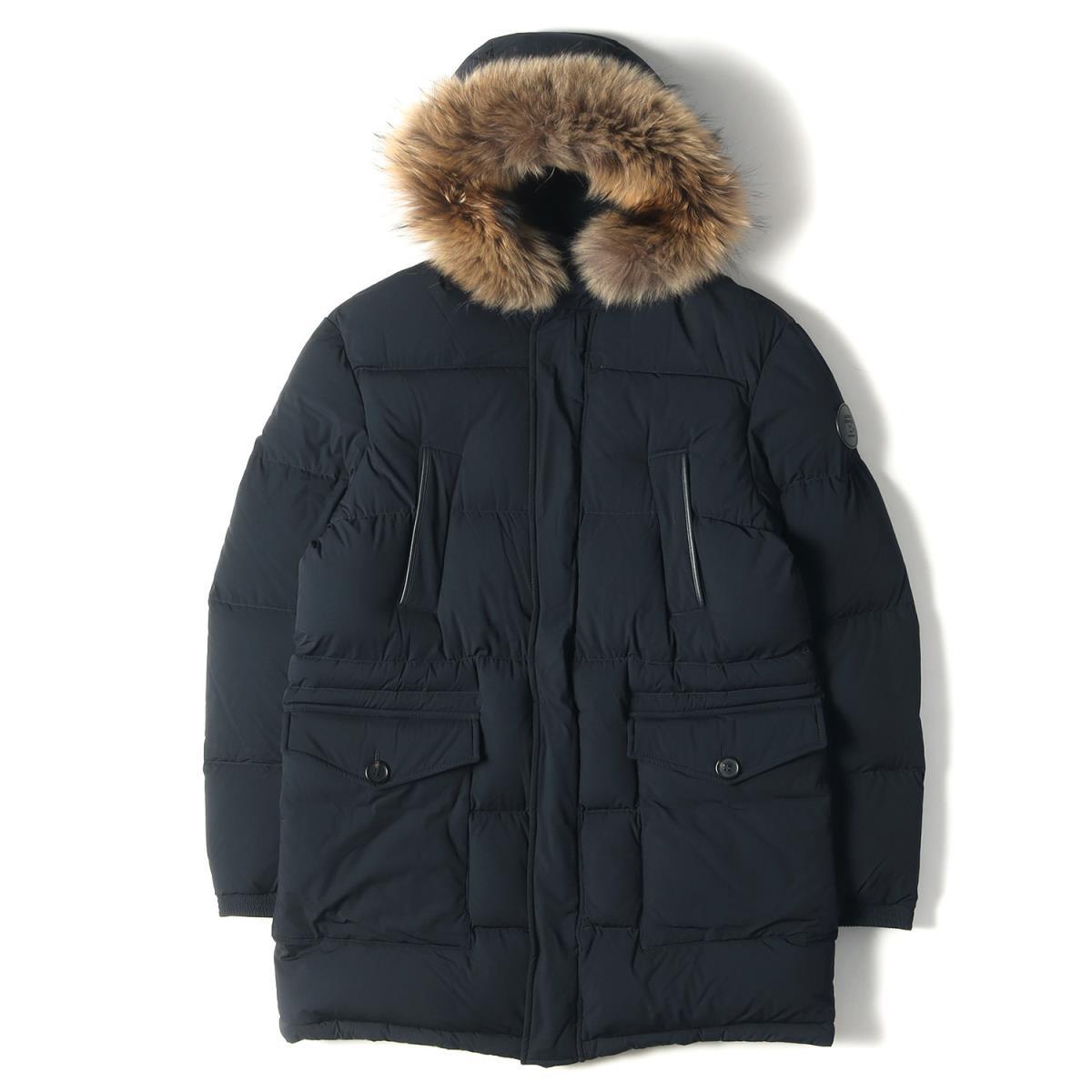 dunhill ダンヒル ジャケット ラクーンファーフード付き ストレッチ 