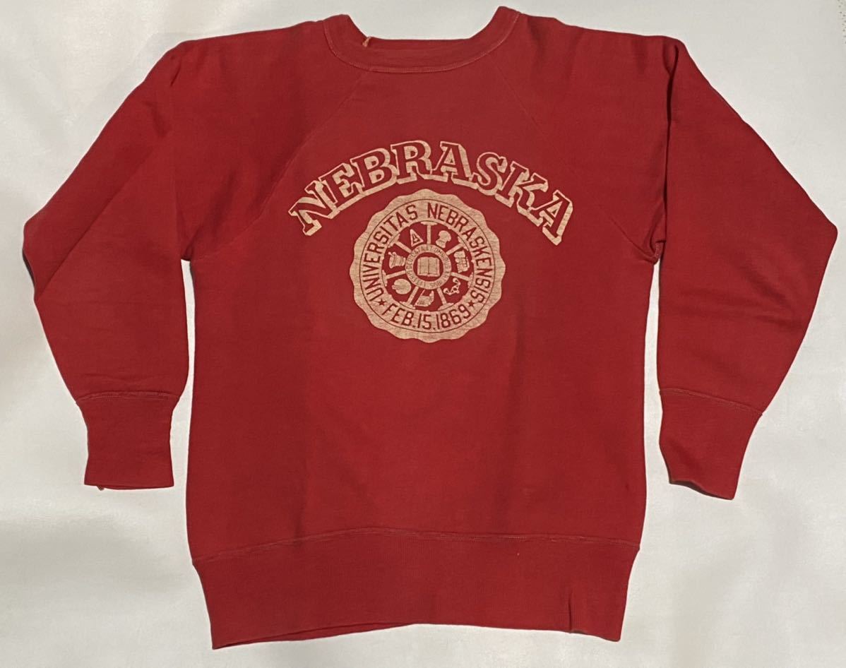 50's Hanes WIND SHIELD NEBRASKA フロッキー カレッジプリント
