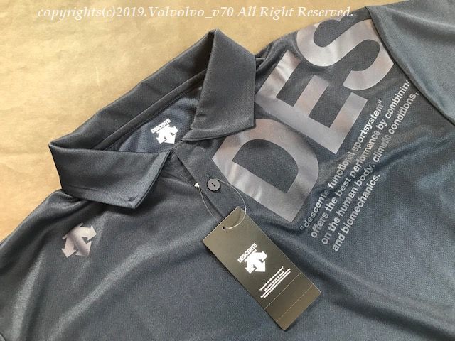 新品【Size-L/NAVY】吸汗速乾★★DESCENTE正規品　デサント　ポロシャツ　１ボタンプルオーバー★★送料　全国一律198円　