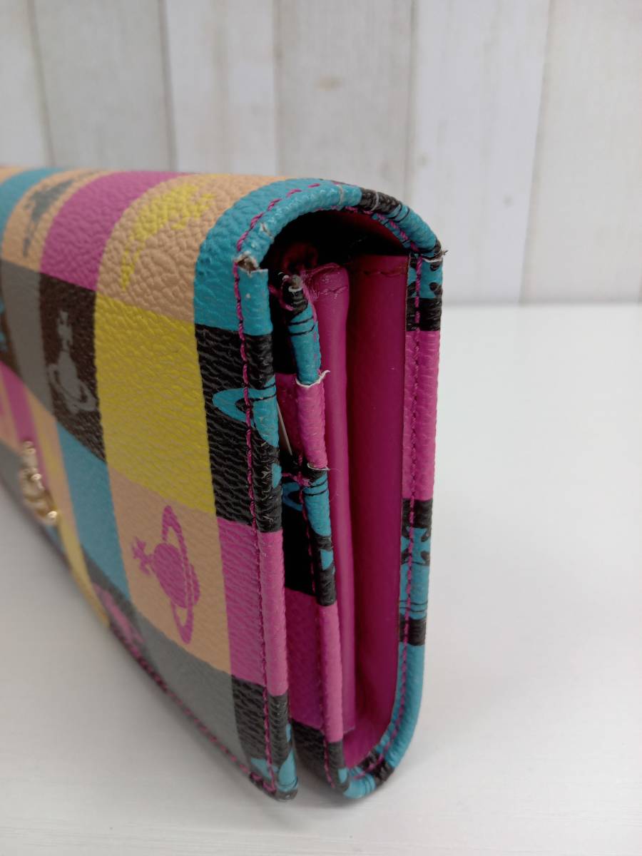 ヴィヴィアンウエストウッド　折り財布　LOGOMANIA　ロゴマニア　ピンク VIVIENNE WESTWOOD/ヴィヴィアンウエストウッド/二つ折り長財布