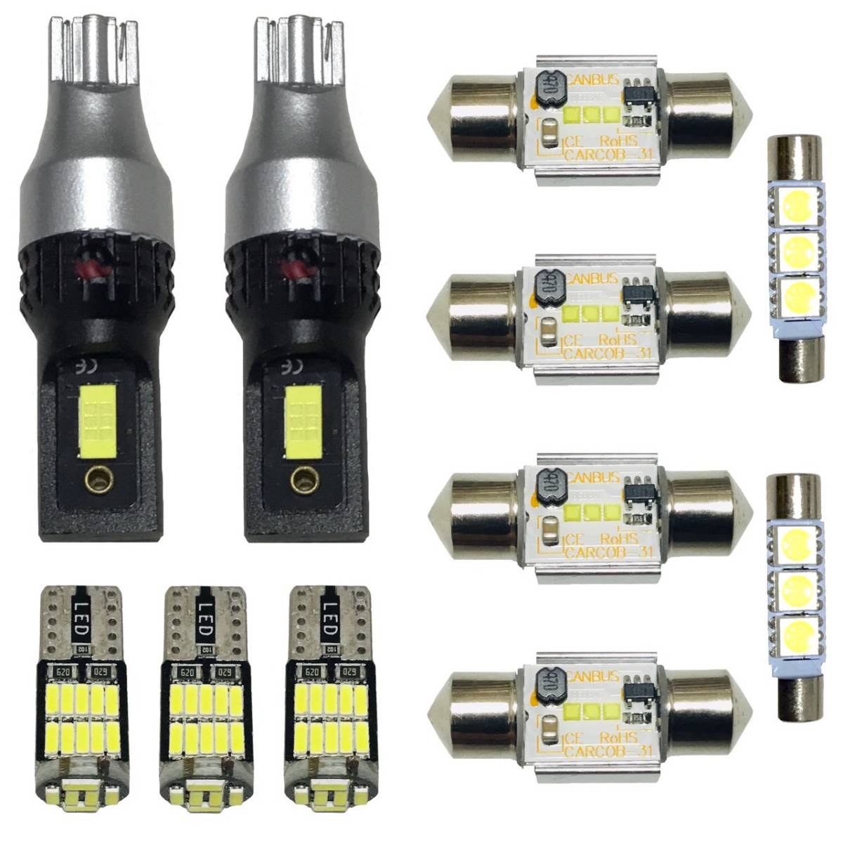 ルームランプ WRX S4 2.0GT VAG スバル バックランプ ナンバー灯 超爆光 ホワイト ウエッジ球 純正球交換用LEDライト 11個セット