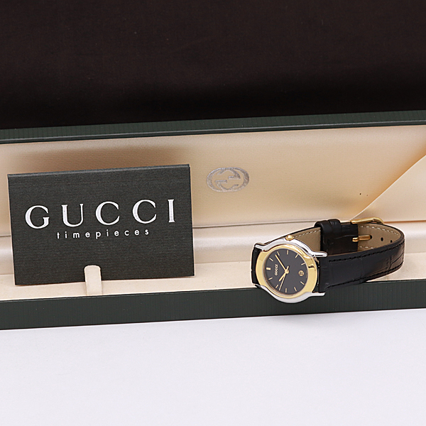 鑑定済⁄稼働品GUCCI グッチ 腕時計 レディース 5500L デイト