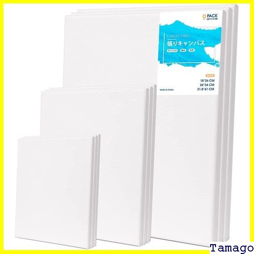 【送料無料】 9枚セット 41x31.8cm 24x34cm 木枠 ネルボー オイル漏れ防止 厚手 画材セット 壁に掛ける 50