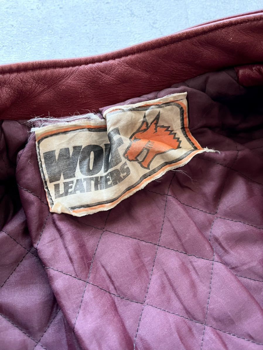 70s～ WOLF LEATHERS RIDERS JACKET VINTAGE ウルフレザー セミダブル