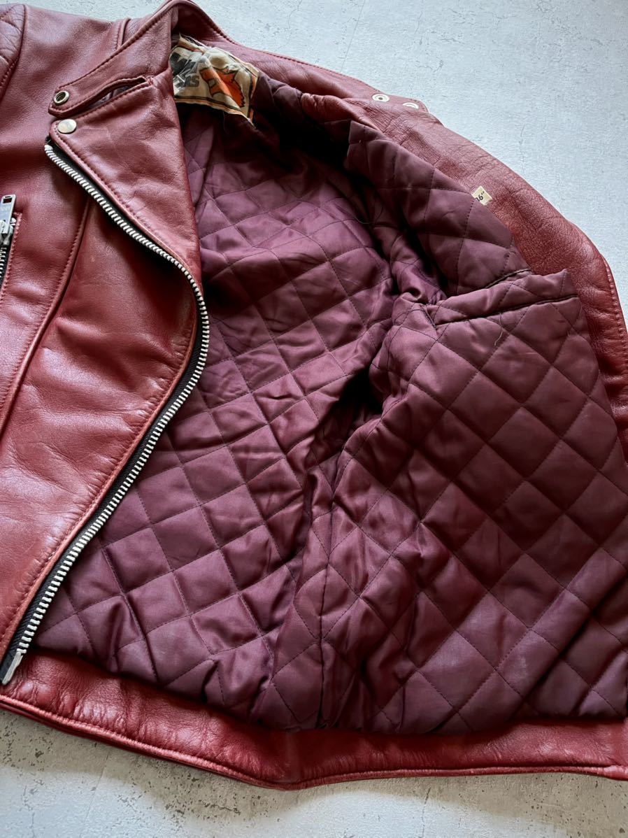 70s～ WOLF LEATHERS RIDERS JACKET VINTAGE ウルフレザー セミダブル