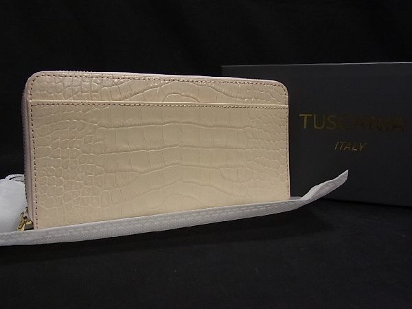 1円 □新品□未使用□ TUSCANIA トスカニア クロコダイル型押しレザー