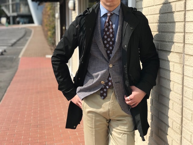 126,500 ◇Sealup ストレッチナイロン モッズコート 46 ダークグリーン 
