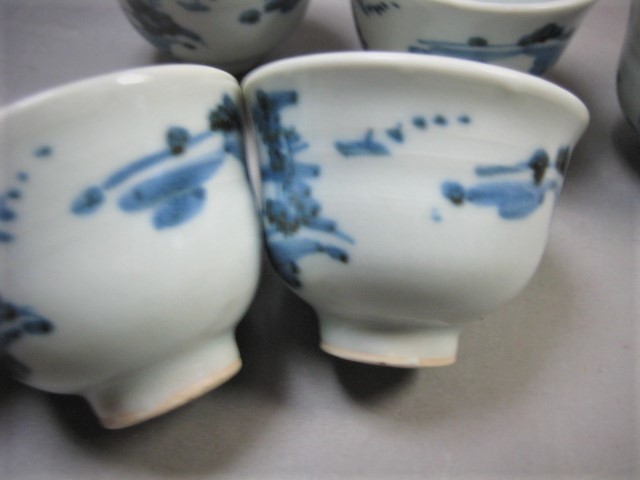 コレクター放出 中国古玩 青花 染付 煎茶碗 5客 唐物 煎茶道具 伊万里
