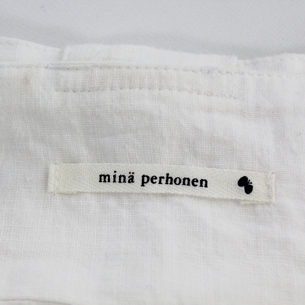 ミナペルホネン necco 刺繍スカート ふんわりコットン ホワイト 1 mina perhonen ミナペルホネン necco 刺繍 スカート 1/ ホワイト 白