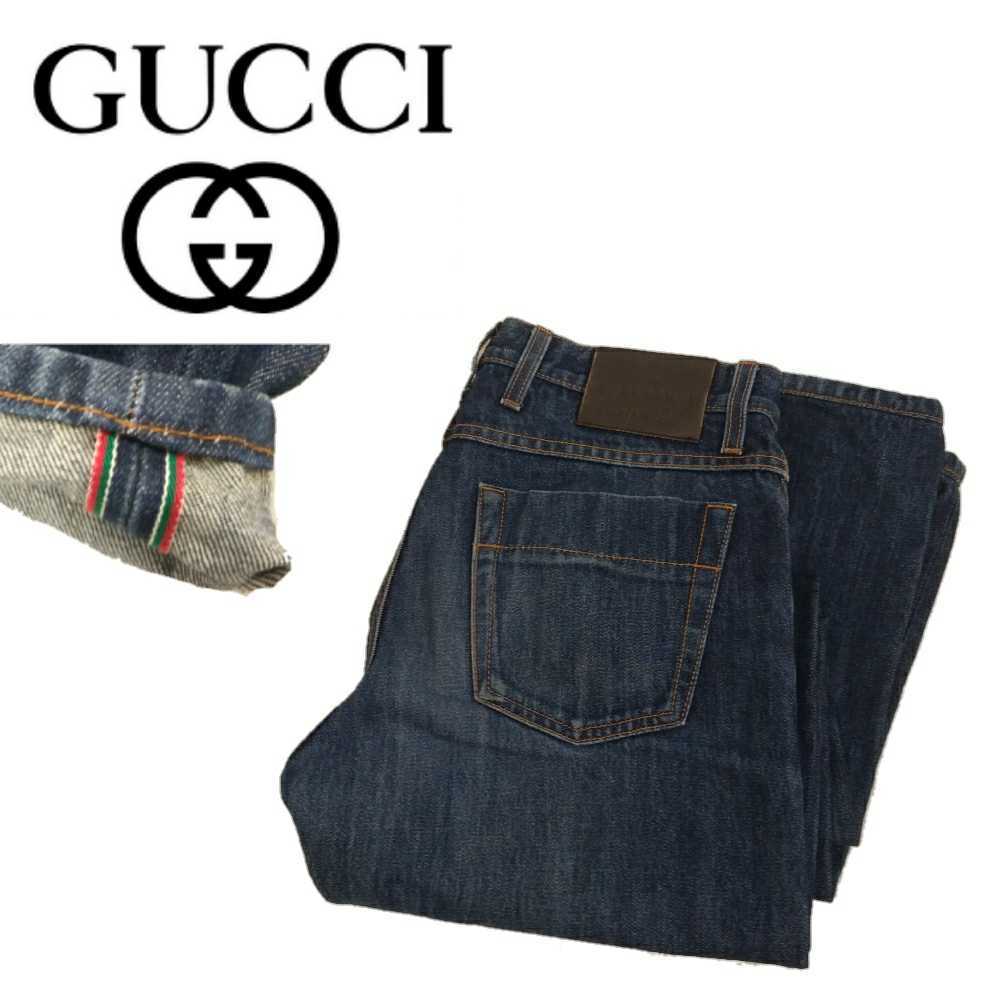 最高級 極上 イタリア製 GUCCI グッチ耳 特殊加工 スキニー デニム 