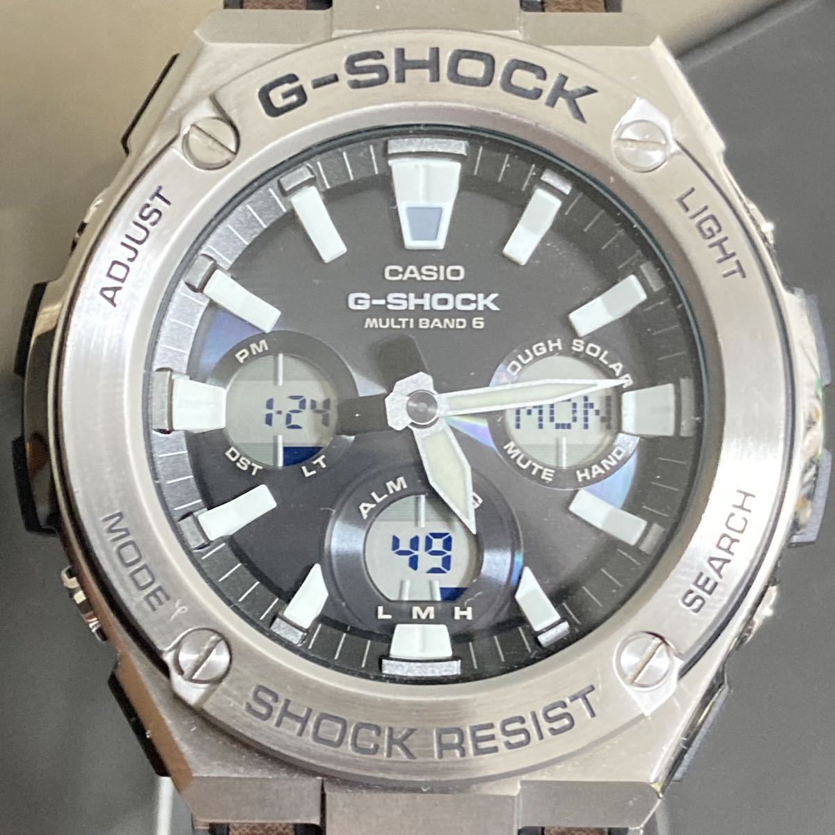 メンズ 【極美品】 G-SHOCK GST-W130L レザー G‐STEEL