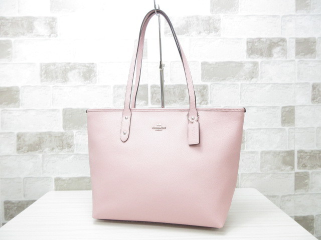 COACH バッグ コーチ トートバッグ レザートートバッグ ピンク