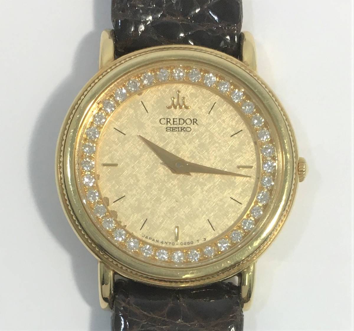 SEIKO セイコー クレドール ゴールド 文字盤 ダイヤベゼル クオーツ 