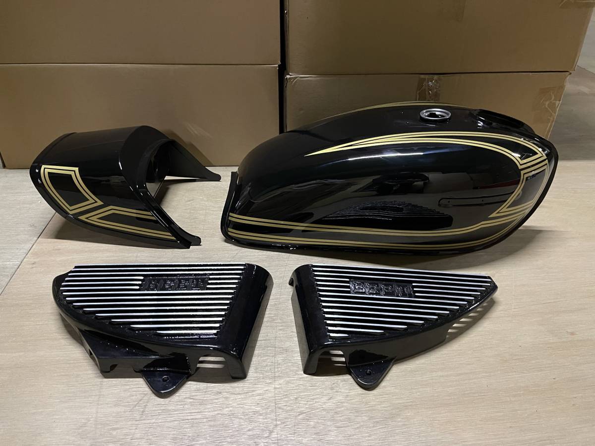 メーカー直送】 GS400 外装 セット 黒 金 E2ライン タンク