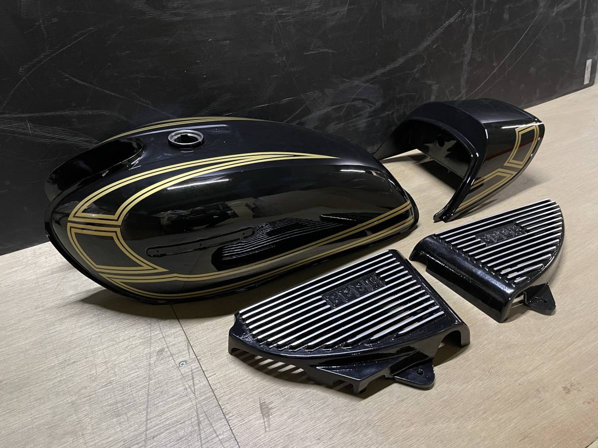 GS400 外装 セット 黒 金 E2ライン タンク テールカウル 