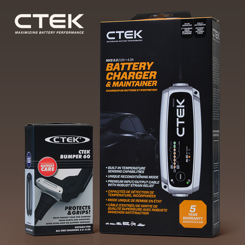 CTEK シーテック バッテリー チャージャー 新世代 2020モデル 8ステップ充電 MXS 5.0 日本語説明書付 バンパーセット 送料無料 CTEK シーテック バッテリー 正規 メンテナンス MXS5.0JP