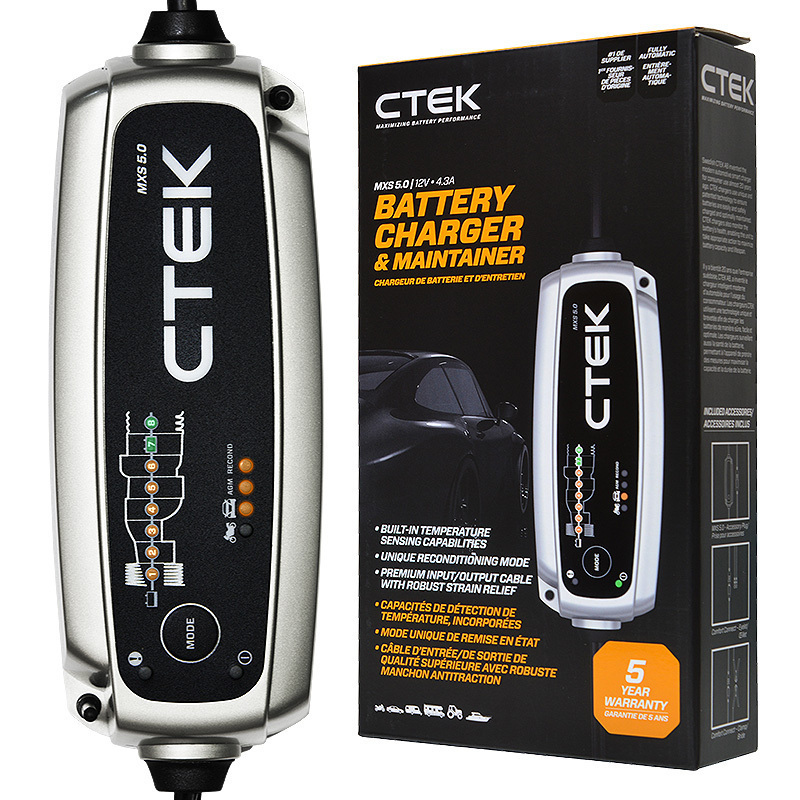 CTEK シーテック バッテリー チャージャー 新世代 2020モデル 8ステップ充電 MXS 5.0 日本語説明書付 バンパーセット 送料無料 CTEK シーテック バッテリー 正規 メンテナンス MXS5.0JP