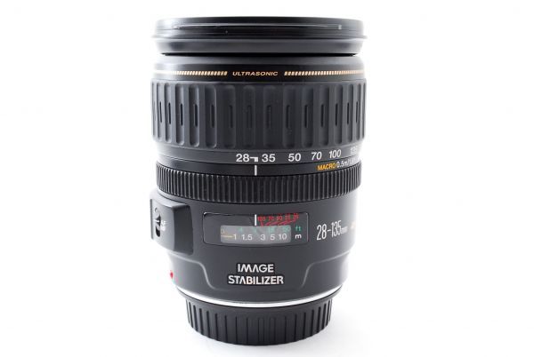 キヤノン ZOOM Canon 18- 0 レンズフード付き ★フード付き極上完動品★ CANON キヤノン ZOOM LENS EF 28-135mm F3.5-5.6 IS USM 手ブレ補正 標準 ズームレンズ #916711