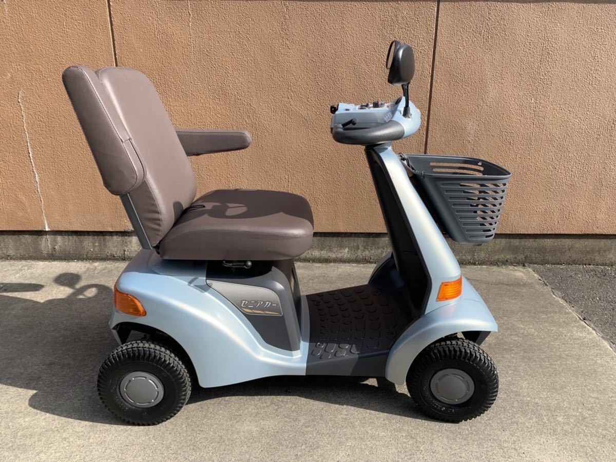 激安ほぼ全国送込♪ シニアカー マイピア 水色 BT41 電動四輪車いす 