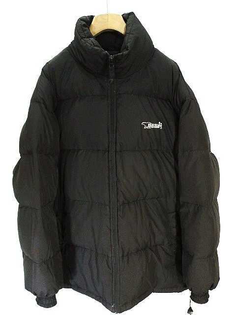 ベア BEAR ダウン ジャケット ジップアップ スタンドカラー ブラック