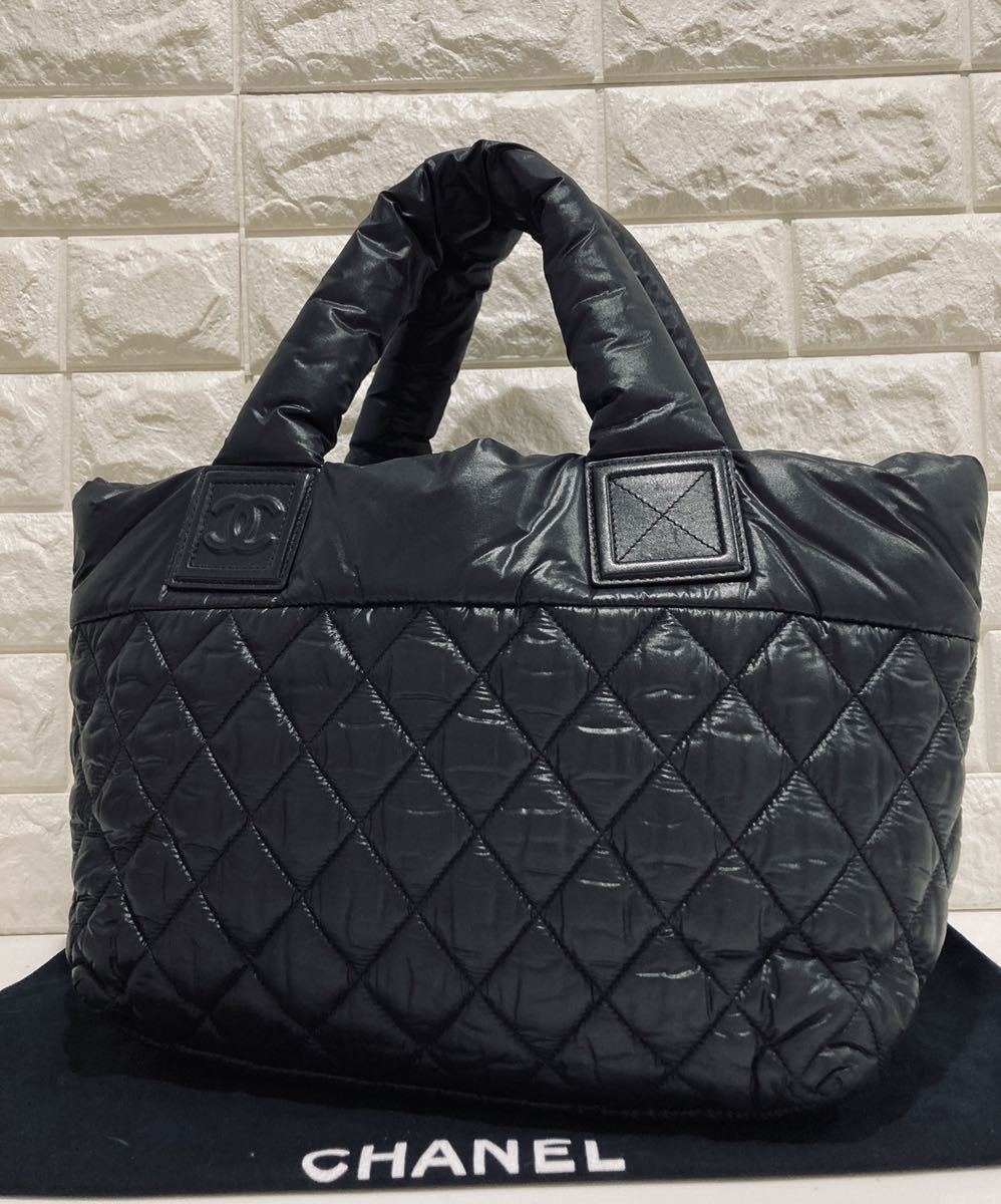 CHANE 新品同様 シャネル コココクーン ブラック トート バッグ  