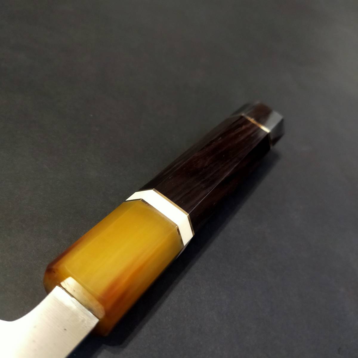 ステン本焼V金10号刀型切付柳刃包丁270mm 黒檀八角柄