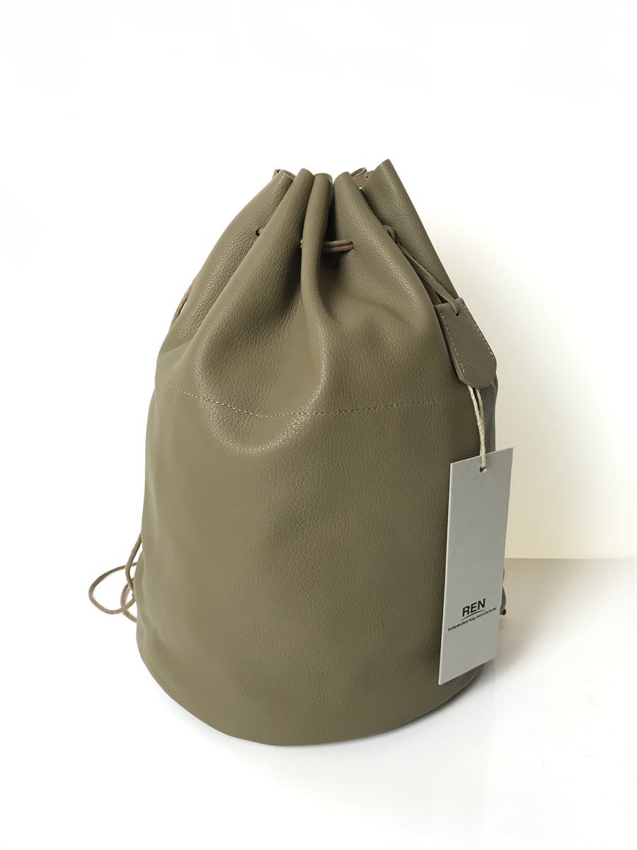 【全国無料，定番人気】 REN KT-15311/キャニスターナップサック/レザー/ベージュ/無地(巾着)｜売買されたオークション情報、yahooの商品情報をアーカイブ公開 - オークファン 巾着