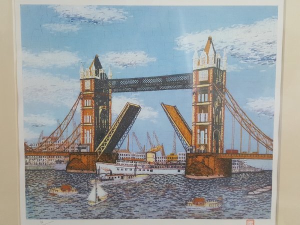 山下清 Yahoo!オークション 山下 ロンドンのタワーブリッジ : 油彩画