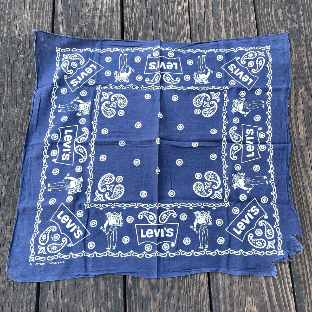 ビンテージ　リーバイス　サドルマン　バンダナ　ネイビー