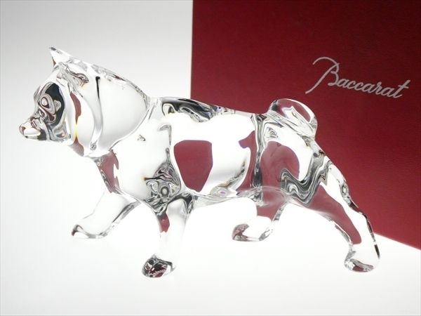 N958 Baccarat バカラ クリスタル 犬 アニマル フィギュリン オブジェ 飾物